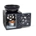 Black Soapstone Oil Burner With Pentacle 