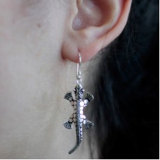 Silver Earrings - Lizards