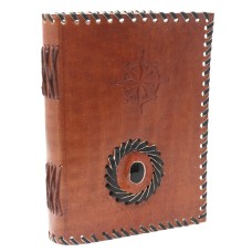 Leather Black onyx & Compas Notebook (7x5")