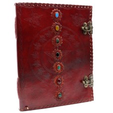 Huge 7 Chakra Leather Book - 10x13 inches (200 pages)