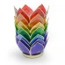 Mini Chakra Lotus Candle Holders (Set Of 7) - With Gold Trim 