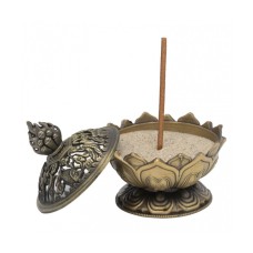 Bronze Lotus Incense Holder 