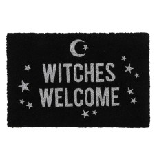 BLACK WITCHES WELCOME DOOR MAT