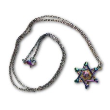 Titanium Aura All Seeing Eye Star Necklace