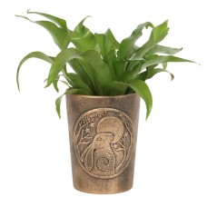 MOON GAZING HARE BRONZE TERRACOTTA PLANT POT BY LISA PARKER