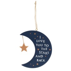 I LOVE YOU TO THE STARS AND BACK HANGING SIGN