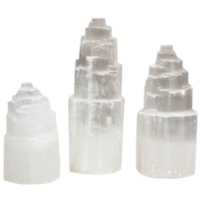 Natural Selenite Tower Lamp 