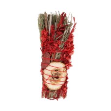 6IN RITUAL WAND SMUDGE STICK WITH ROSEMARY, SAGE AND RED JASPER