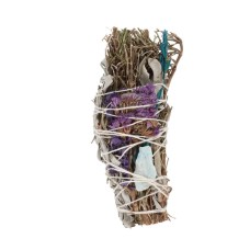 6IN RITUAL WAND SMUDGE STICK WITH ROSEMARY, SAGE AND AVENTURINE