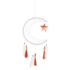 WHITE CRESCENT MOON DREAMCATCHER