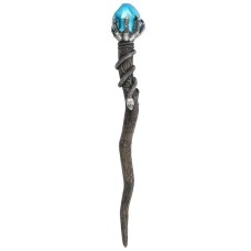 SILVER CLAW WAND WITH BLUE GEM