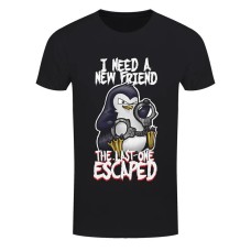 Psycho Penguin New Friend Men's Premium Black T-Shirt