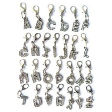 A-Z CRYSTAL LETTER PET CHARMS